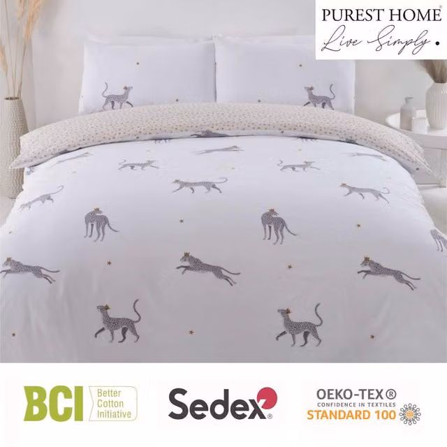 Rapport Reversible Graphic Animal Print Duvet Cover Set, Multicolour, W: 180 cm x H: 200 cm