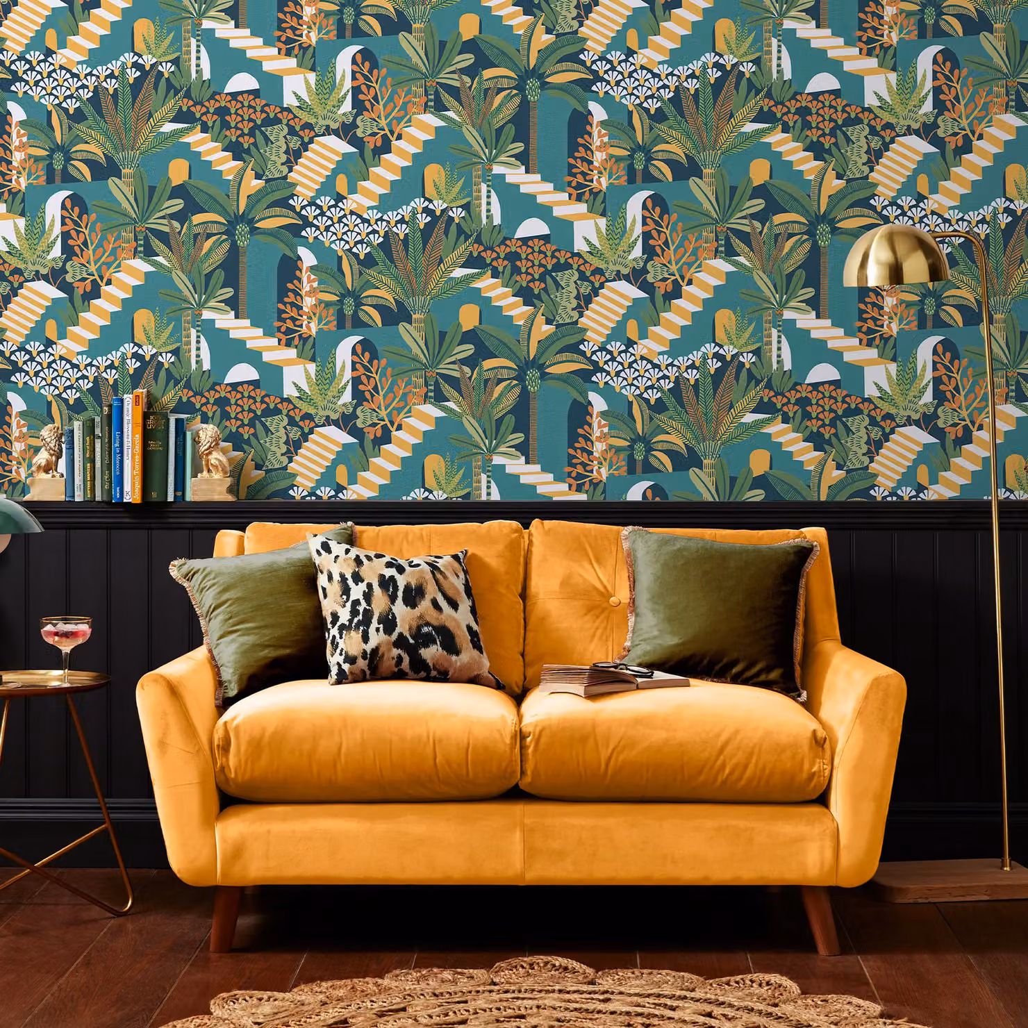 Envy Vacay Tropical Night Green Floral Botanical Wallpaper, Width: 52 cm, Length: 1000 cm – 2