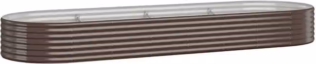 Berkfield Home Garden Brown Powder-coated Steel Raised Bed W: 322 cm, D: 100 cm, H: 36 cm – 1