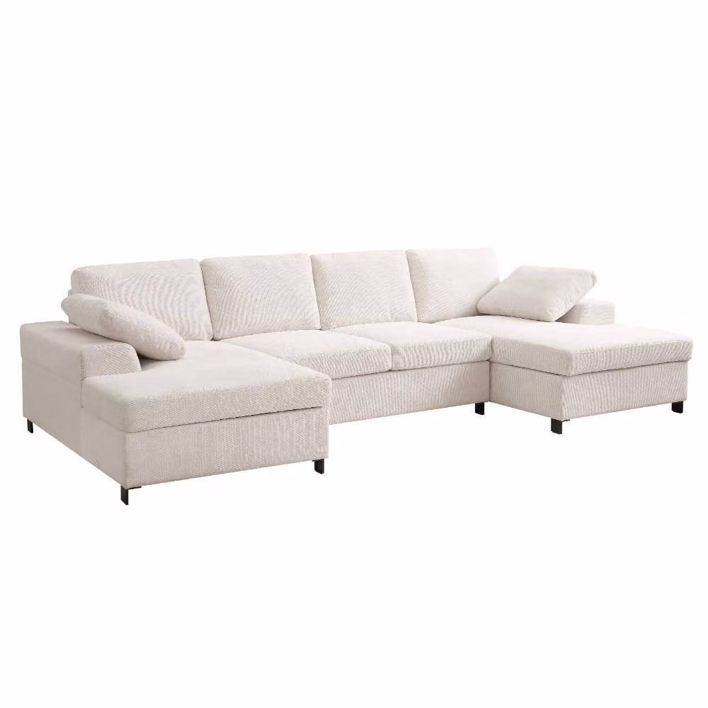Home Detail Daniel U-Shaped Fabric Sofa in Cream – 2