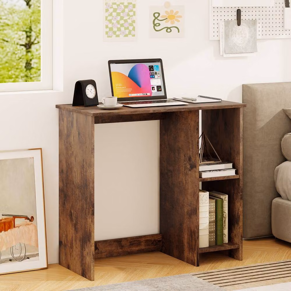 Costway Industrial Computer Desk in Brown for Home Office and Study – 2