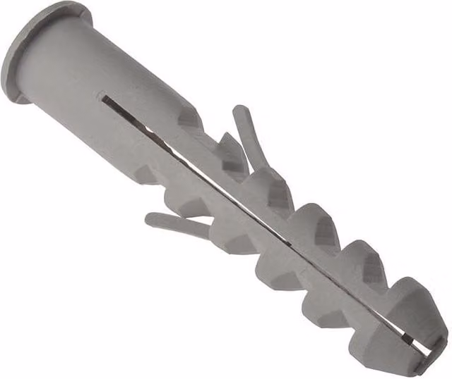 Forgefix Grey Nylon Rimmed Expansion Wall Plugs, M14 x 75mm, Pack of 25