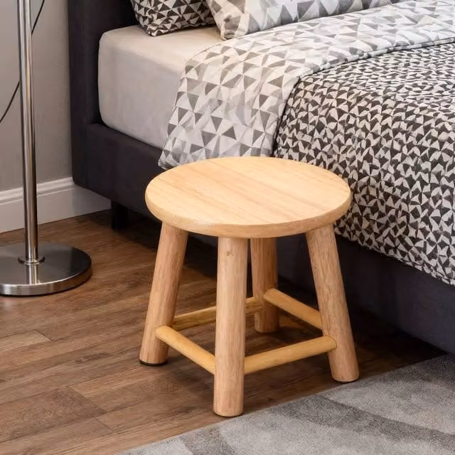 EONLION Solid Wood Kitchen Breakfast Bar Stool in Brown – 1