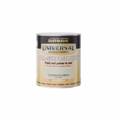 Rust-Oleum Universal All Surface Water Based Satin Paint in Cotswold Green, 250ml – 2