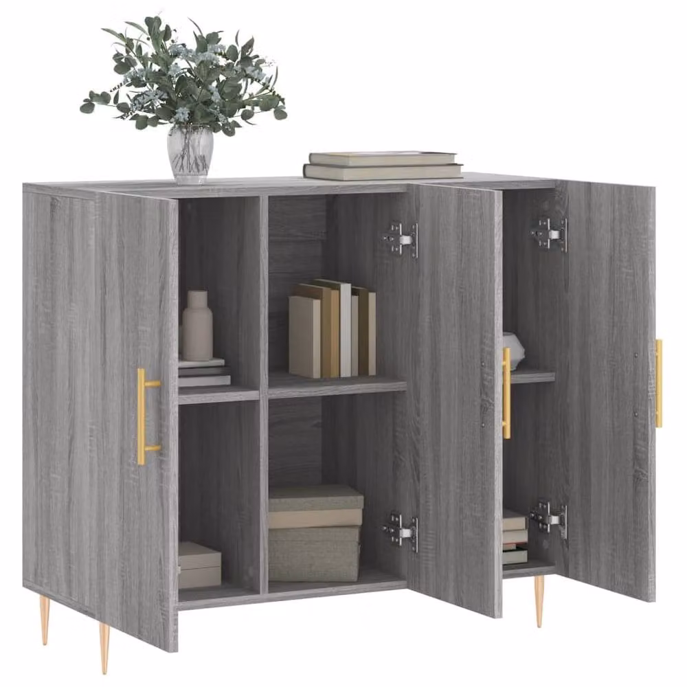 Berkfield Home Grey Sonoma Sideboard in Engineered Wood, W/D/H: 90 x 34 x 80 cm – 3