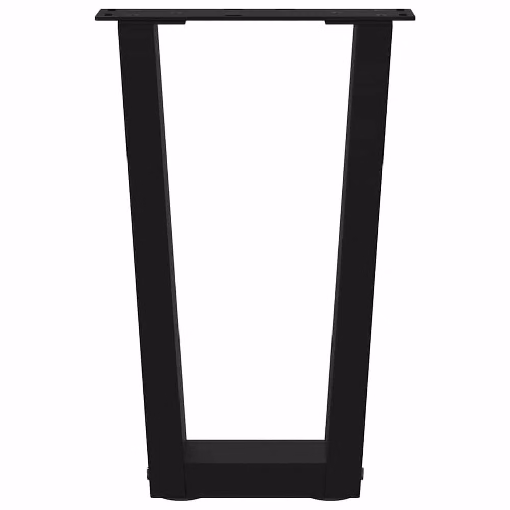 Berkfield Home V-Shape Dining Table Legs, 2 Piece Set, Black Steel, W: 28 cm, H: 42-43.3 cm – 4