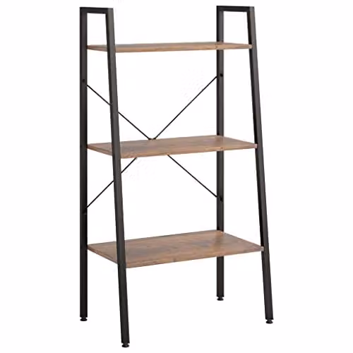 vidaXL 3-Tier Industrial Freestanding Standing Shelf in Brown and Black, W/D/H: 56 x 35 x 108 cm – 1