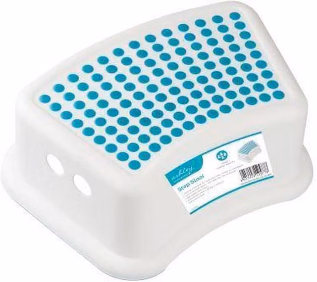 Ashley Anti-Slip Step Stool, White, W/D/H: 36 x 26 x 13.5 cm