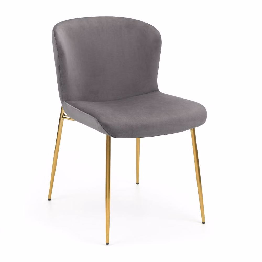 Cheshire Cavendish Set of 2 Grey Velvet Modern Upholstered Dining Chairs – 2
