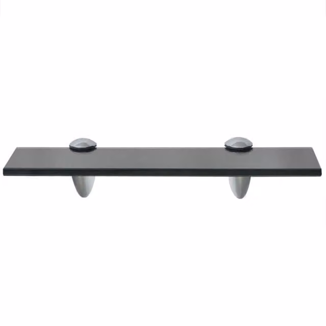 Berkfield Home Black Glass Floating Shelf, W: 30 cm, D: 10 cm