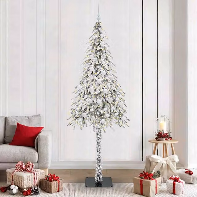 Berkfield Home White Christmas Tree with 300 LEDs, Height: 210 cm