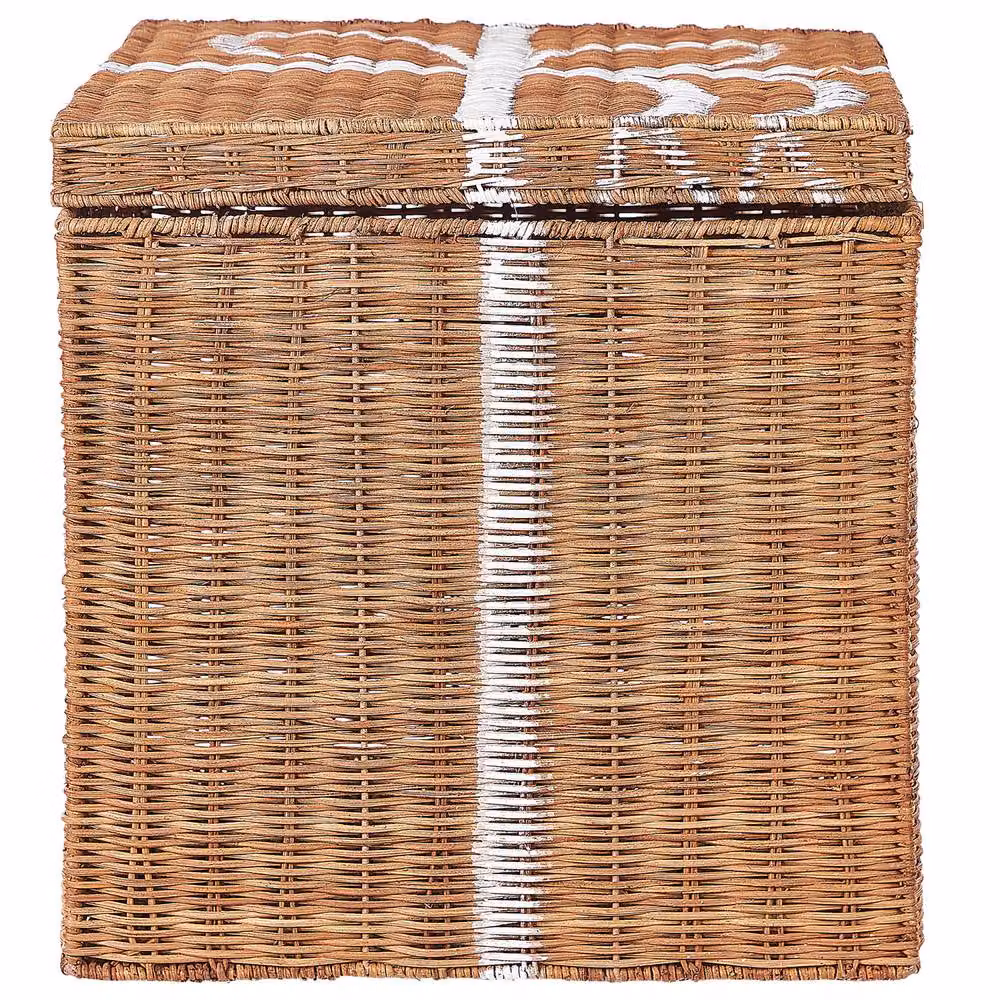 Wyld and Coco Set of 3 Brown Square Rattan Storage Gift Boxes with Open Weave Design – 4