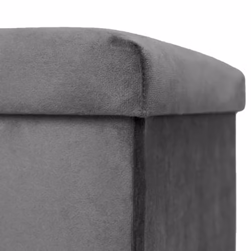 OHS Cube Storage Ottoman in Matt Grey Velvet, W/D/H: 40 x 40 x 40 cm – 5