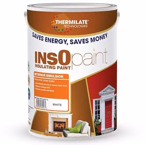 Thermilate InsOpaint Interior Emulsion White 5L - Energy-Saving Water-Based Insulating Paint with Mould Resistance