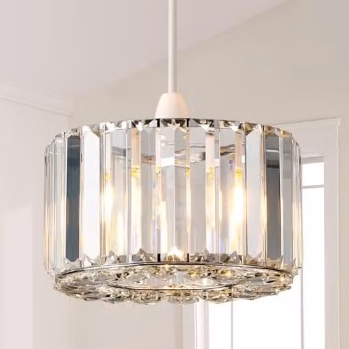 Harper Living Modern Chrome Easy Fit Cylinder Pendant Shade, Diameter: 23 cm