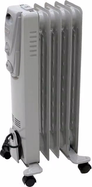 Oypla 1000W 5 Fin Portable Oil Filled Radiator in White