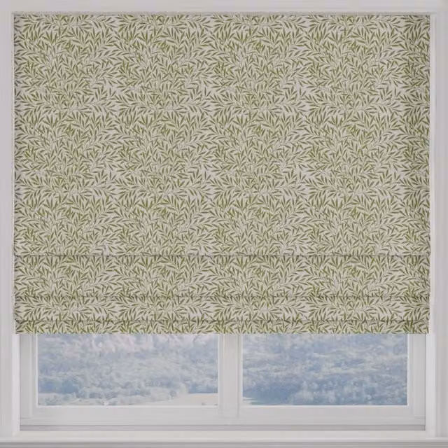 Terrys Heritage Salix Blackout Roman Blind in Green Floral Design
