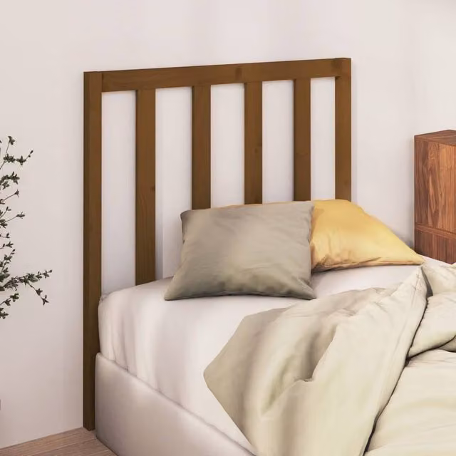 Berkfield Home Beautiful Bed Headboard in Honey Brown Solid Pine, W/D/H: 95 x 4 x 100 cm