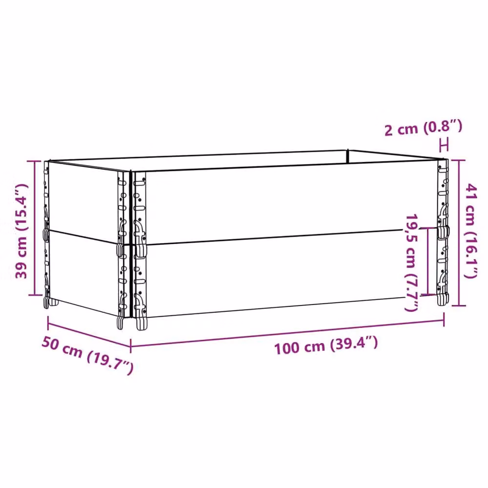Berkfield Home Garden Brown Wooden Raised Bed Planter with Galvanised Steel, W: 100 cm, D: 50 cm – 5