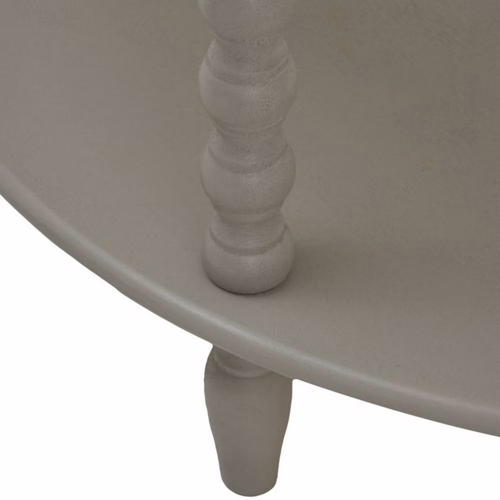 Lemon Pavilion Furniture and Decor The Camden Collection Half Moon 3 Tier Table, Grey, W71 x D33 x H76 cm – 2