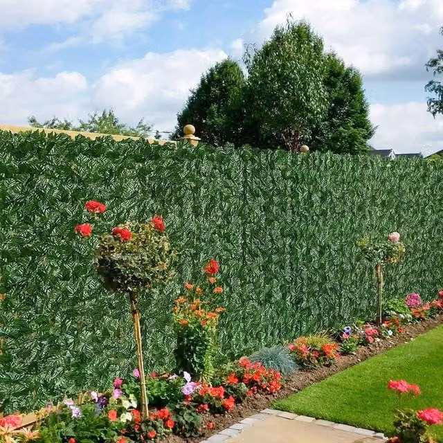 NESTLUNE Artificial Ivy Leaf Garden Hedge Fence, Green, W: 100 cm