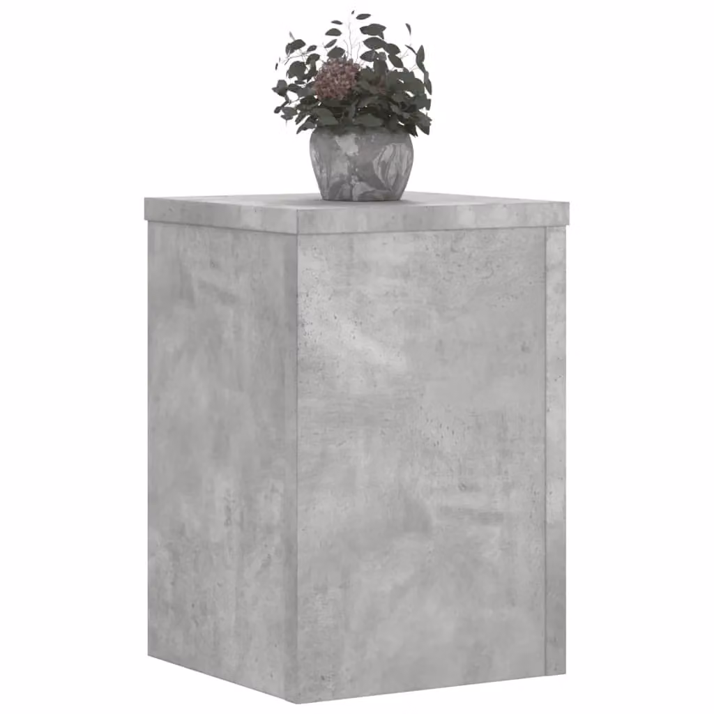 Berkfield Home Set of 2 Modern Concrete Grey Plant Stands, Engineered Wood, W/D/H: 25 x 25 x 35 cm – 3