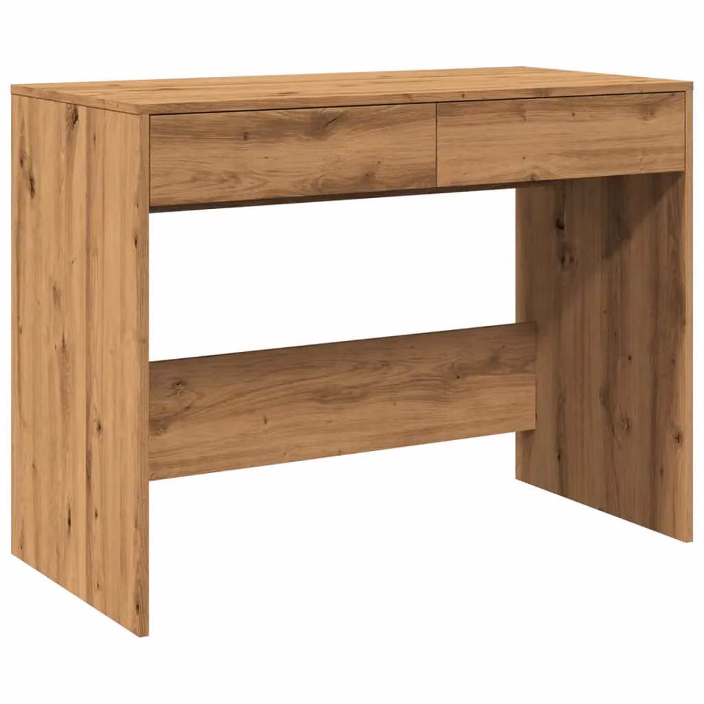 Berkfield Home Artisan Oak Writing Desk in Brown, W/D/H: 101 x 50 x 76.5 cm – 2