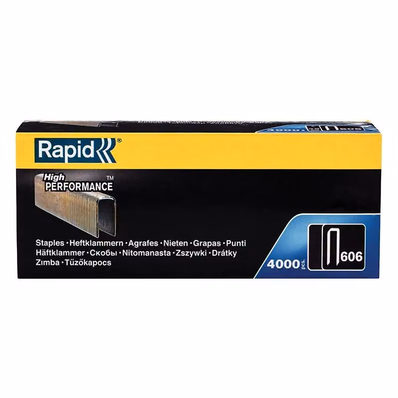 Rapid 606 Series Fine Wire Galvanised Steel Staples in Silver – 2
