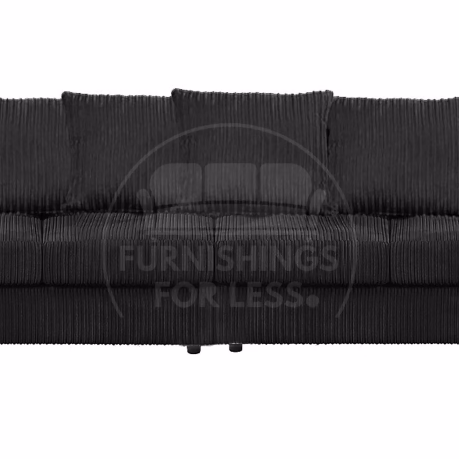 Furnishings For Less UK Luxor 4 Seater Jumbo Cord Fabric Sofa in Black with Scatter Cushions – 2