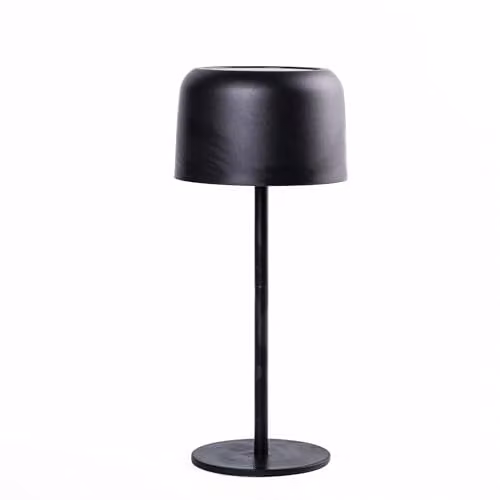 Garden Gear Solar Metal Tabletop Touch Lamp with LED, Waterproof IP44, USB Charging, 3 Brightness Levels, Matte Finish in Black and White