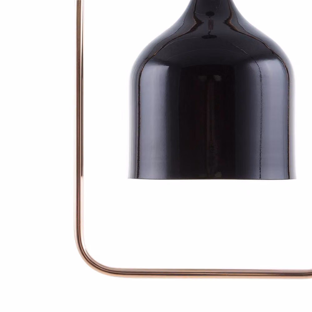 Wyld and Coco Black Iron and Copper Industrial Rectangular Pendant Light – 6