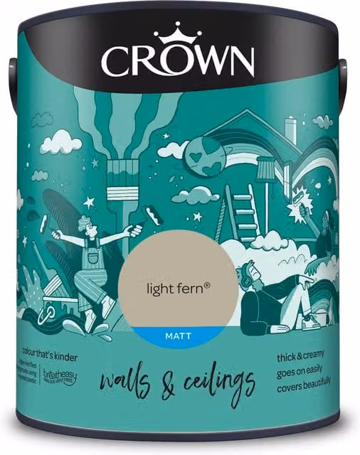 Crown Paints Matt Emulsion in Light Fern, 5l