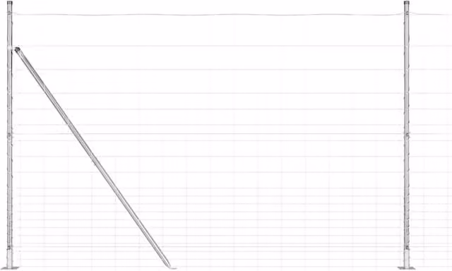 Berkfield Home Field Fence Galvanised Steel in Silver, H: 160 cm x W: 25 m