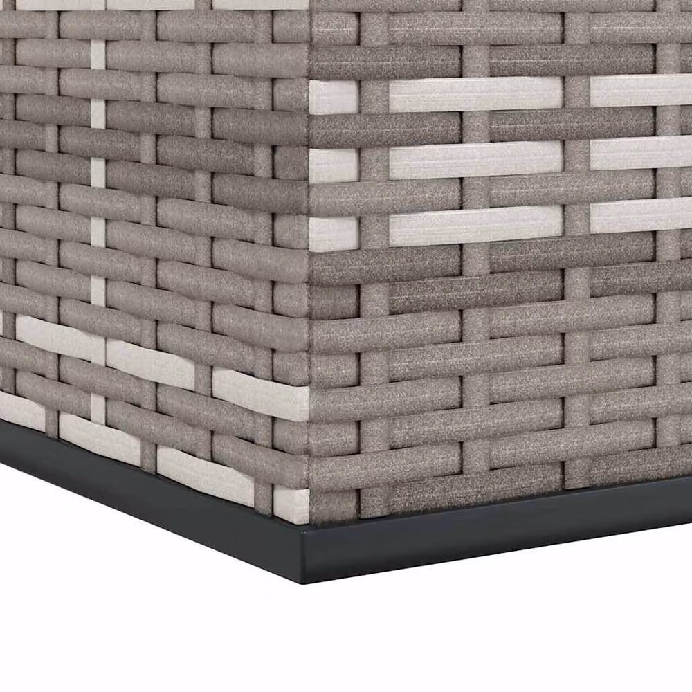 Berkfield Home Durable PE Rattan Garden Cushion Box in Grey, W/D/H: 145 x 100 x 103 cm – 4