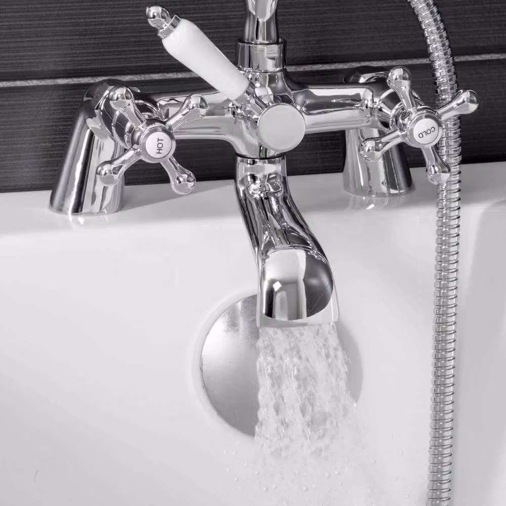 NESTLUNE Brass Bathroom Mixer Tap Bath Filler in Silver, W/D/H: 100 x 5.2 x 5.2 cm – 3