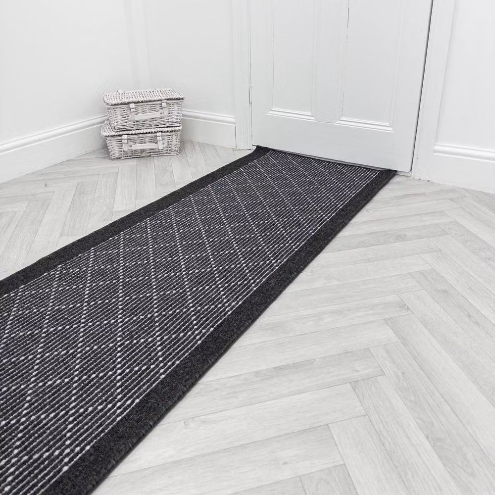 runrug Boulevard Non-Slip Hardwearing Hallway Runner Rug in Black, W: 80 cm, L: 360 cm – 5