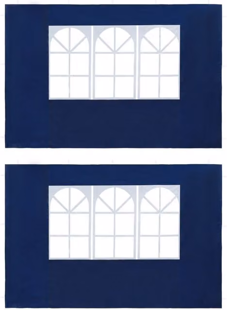 Berkfield Home Party Tent Sidewalls with Window, 2 Piece Set, Blue PE Plastic – 1