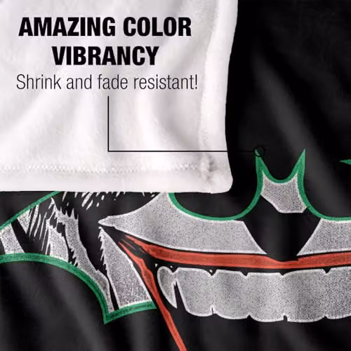 Warner Bros. Batman Joker Bat Logo Super Soft Fleece Throw Blanket, Multicolour, W: 127 cm x H: 152 cm – 3