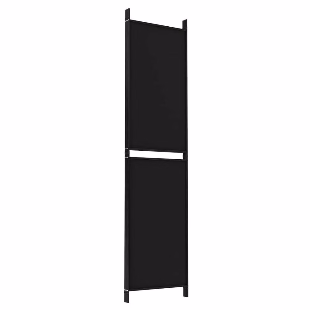 Berkfield Home 4-Panel Fabric Room Divider in Black, W/H: 200 x 200 cm – 4