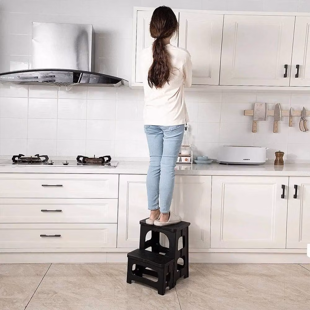 VOGREX Foldable 2-Step Ladder Stool in Black – 4