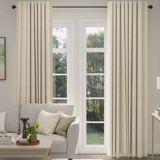 ANTE DECOR Eden Made To Measure Blackout Chenille Fabric Curtains in Ivory