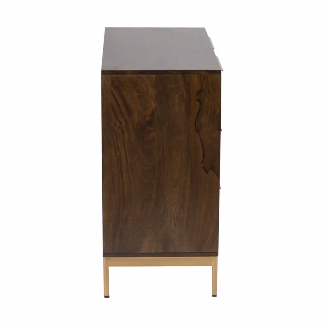 Jaipur Furniture Ltd Zaine Carving 3 Drawer Chest in Brown Mango Wood, W81.5 x D40 x H80.5 cm – 3