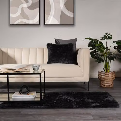 Sienna OHS Fluffy Shaggy Rug in Black, W/D: 80 x 150 cm – 4