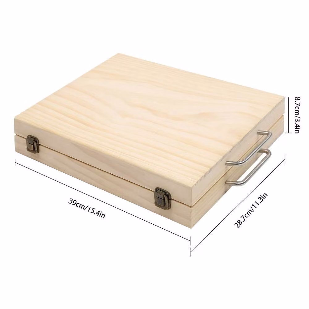 FORGEVIO Solid Wood Essential Oil Storage Box in Brown, Width: 50 cm – 2