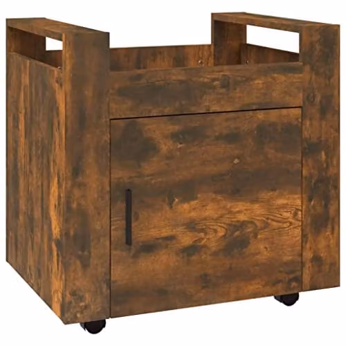 vidaXL Industrial Desk Trolley in Brown Oak, W/D/H: 60 x 45 x 60 cm – 1