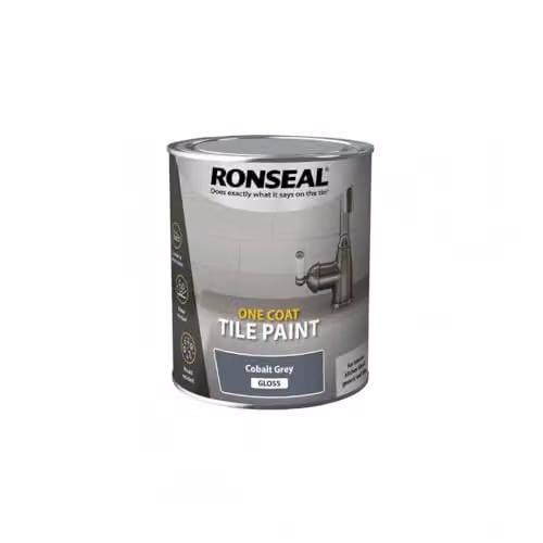 Ronseal One Coat Water Based Gloss Tile Paint, Grey, 0.75 l – 2