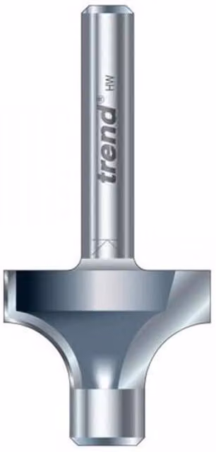 TREND 7E/3 X 1/4 Tct Pin Guided Round Over 8.0mm Radius Router Bit, Grey