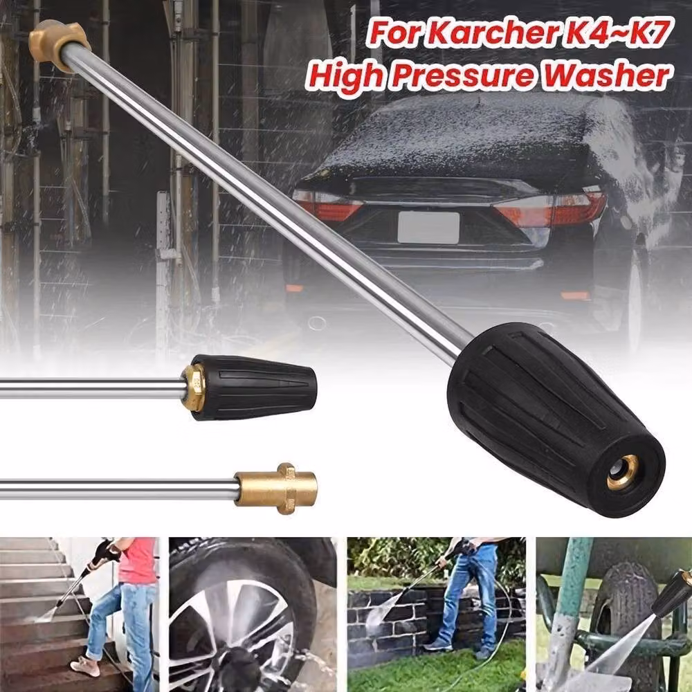SPETLEK 4000 PSI High Pressure Washer Extension Rod Lance in Silver, Length: 0.6 m – 3