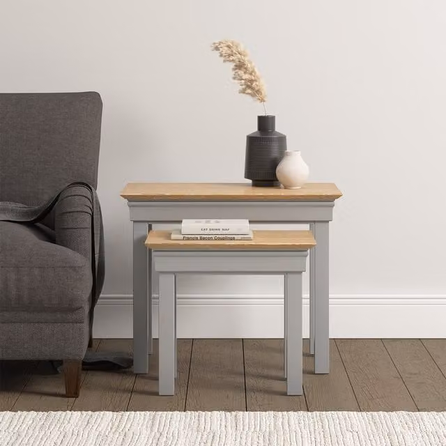 Seconique Bordeaux Nest of 2 Tables in Grey