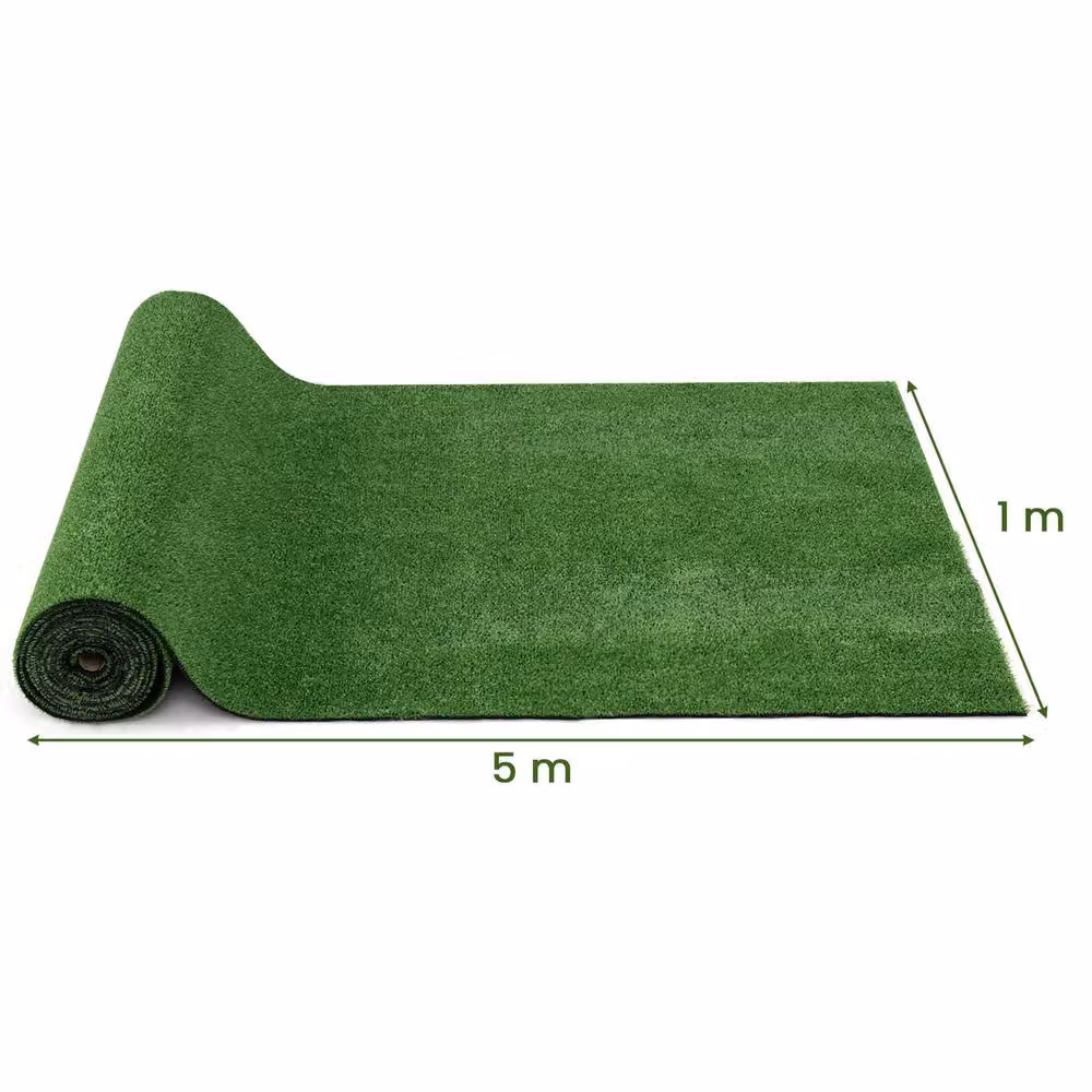 Costway Green Artificial Turf Rug Synthetic Lawn and Dog Potty Pad, W: 5 m, D: 1 m – 2